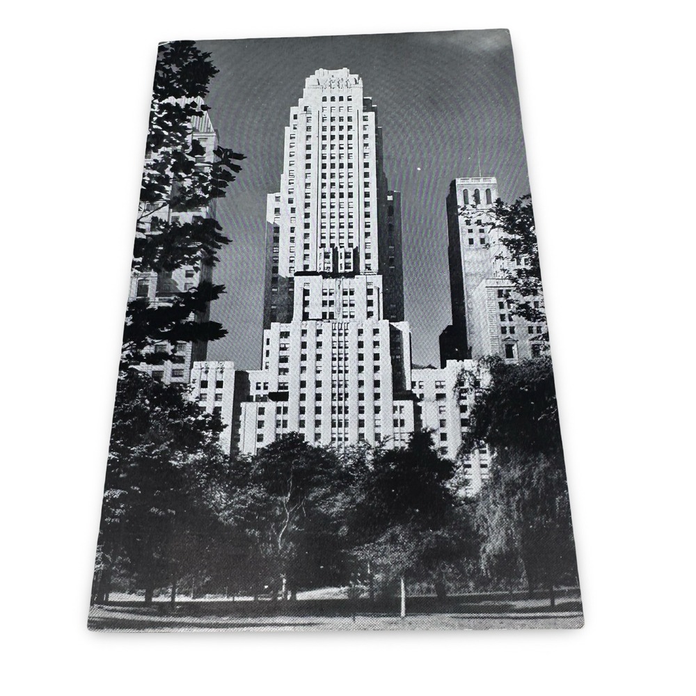 Vintage Essex House New York City Postcard Unused New Black White Central Park